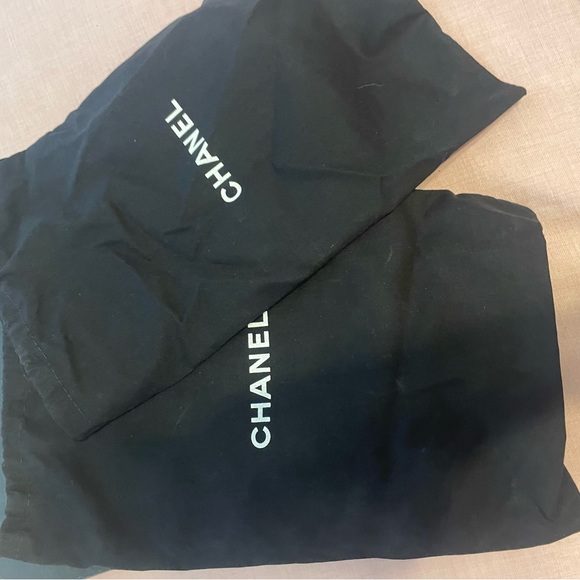 16b CHANEL Black Suede CC Logo Gold Heel Platform Sandals - Picture 8 of 10